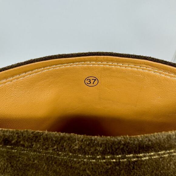 POLLINI Way-out Olive Suede Buckle Riding Boots - Picture 9 of 10